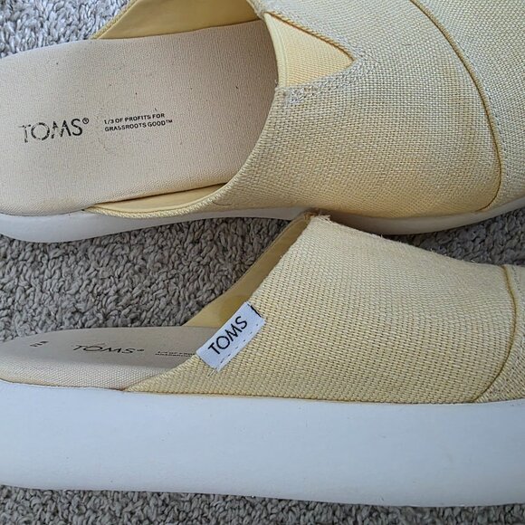 TOMS Women's Yellow Slip-On Shoes - Picture 6 of 7